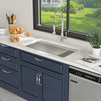 Sarlai 33'' Undermount Kitchen Sink - 60/40 Double Bowl Workstation with Low Divide