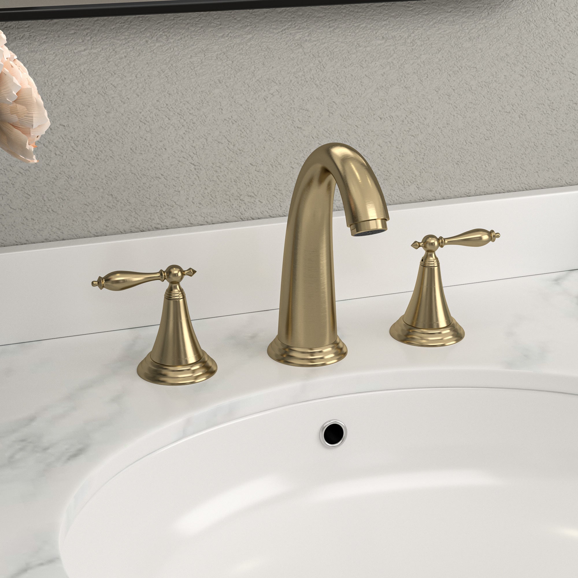 Sarlai 3-Hole 2-Handle Brass Bathroom Sink Faucet