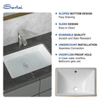 Sarlai 18.5''Rectangular White Ceramic Undermount Bathroom Sink
