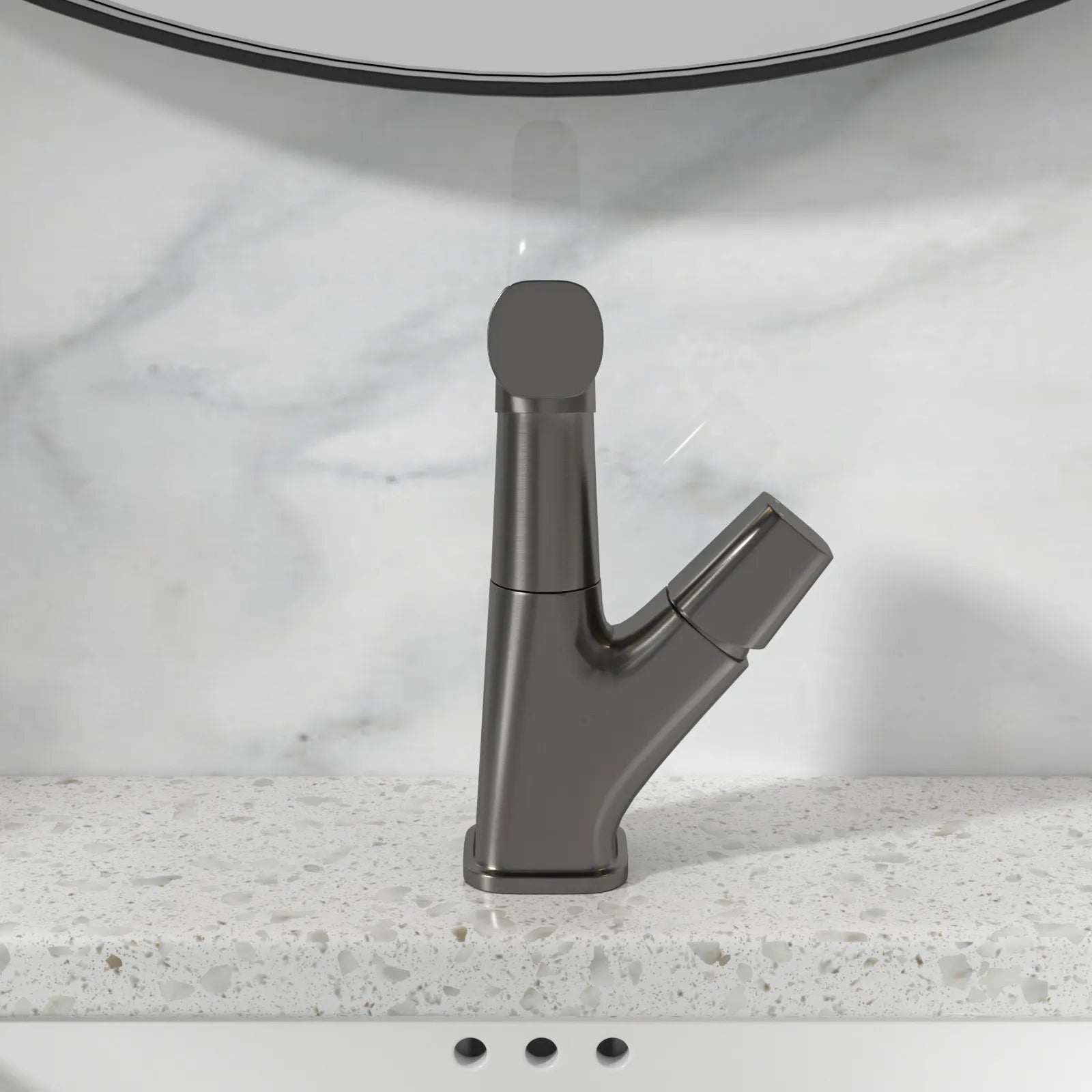 Sarlai 3 Modes 360° Rotating Pull Down Sprayer Stainless Steel Bathroom Faucet