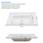 Sarlai 32'' x 20'' Drop-In Ceramic White Bathroom Sink Basin