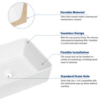 Sarlai 19'' x 15'' White Ceramic Rectangle Countertop Vessel Bathroom Sink