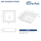 Sarlai 16'' x 16'' White Ceramic Modern Square Vessel Bathroom Sink