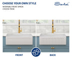 Sarlai 30'' x 18'' Ceramic White Apron Front Fireclay Farmhouse Sink