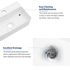 Sarlai 14in White Porcelain Ceramic Wall Mounted Floating Bathroom Sink