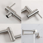 Sarlai Stainless Steel Two Handles Wall Mount Folding Stretchable Kitchen Faucet