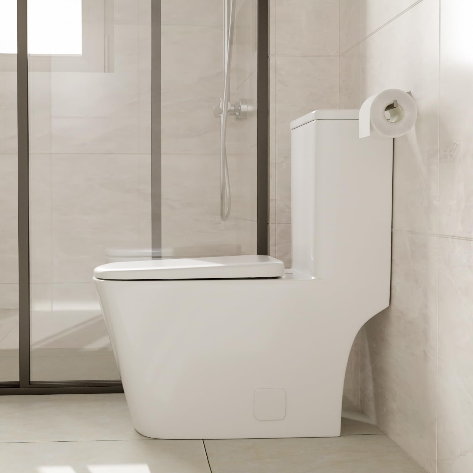 Sarlai White Elongated Modern One Piece Toilet - MTLD-818