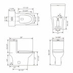 Sarlai White Elongated Modern One Piece Toilet - MTLD-153