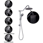 Sarlai 10'' Stainless Steel Round Wall Mounted Rainfall Shower Head with Handheld Shower