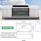 Sarlai 32'' Stainless Steel Single Bowl Undermount Workstation Kitchen Sink