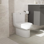 Sarlai White Elongated Modern One Piece Toilet - MTLD-0311