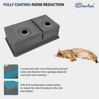 Sarlai 30'' x 19'' Undermount 60/40 Low Divided Stainless Steel Workstation Kitchen Sink