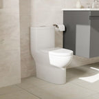 Sarlai White Elongated Modern One Piece Toilet - MTLD-153