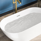 Sarlai Modern Slipper Shape White Acrylic Freestanding Bathtub