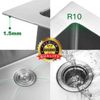 Sarlai 13in Undermount Single Bowl Stainless Steel Bar Sink