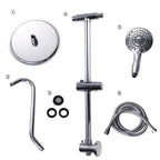 Sarlai 10'' Stainless Steel Round Wall Mounted Rainfall Shower Head with Handheld Shower