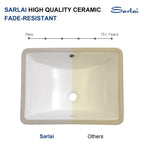 Sarlai 18'' x 14'' White Ceramic Undermount Rectangular Bathroom Sink