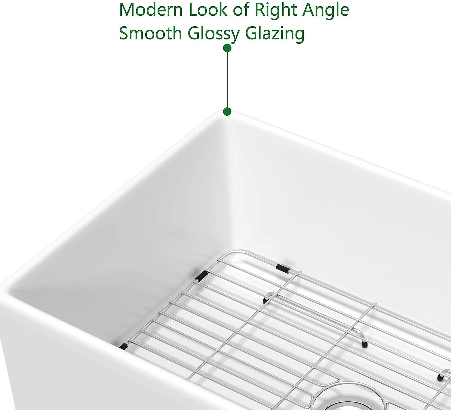 Sarlai 30'' x 20'' Ceramic Porcelain Single Bowl Apron-Front Fireclay Farmhouse Sink
