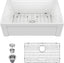 Sarlai 3'' Porcelain Apron-Front Single Bowl Fireclay Farmhouse Sink
