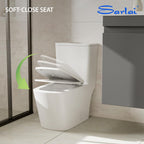 Sarlai White Elongated Modern One Piece Toilet - MTLD-818