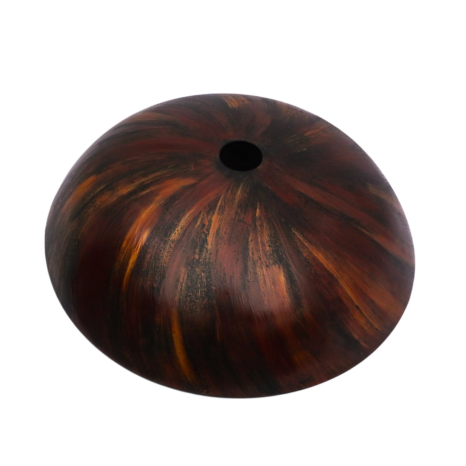 Sarlai 16.5''x16.5'' Brown Artistic Round Tempered Glass Bathroom Vessel Sink, Vanity Countertop Basin with Pop-up Drain