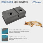 Sarlai 36in Undermount Double Bowl  60/40 Low Divide Workstation Stainless Steel Kitchen Sink