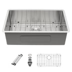 Sarlai 35in Undermount Single Bowl Stainless Steel Kitchen Sink