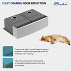 Sarlai 30in Double Bowl Apron Front Stainless Steel Workstation Kitchen Farm Sink