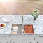 Sarlai 32'' Stainless Steel Single Bowl Undermount Workstation Kitchen Sink