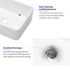 Sarlai 16'' x 12'' Ceramic Rectangular Drop-in Bathroom Vessel Sink