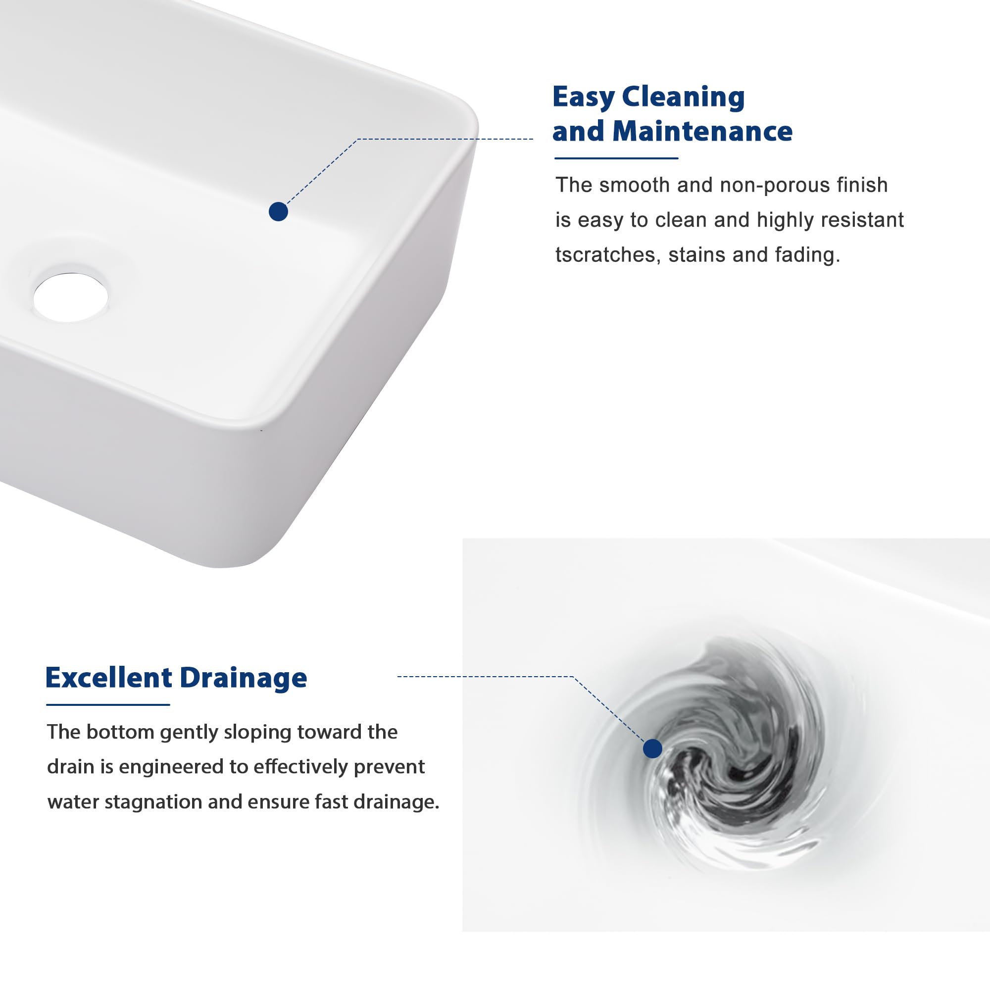 Sarlai 16'' x 12'' Ceramic Rectangular Drop-in Bathroom Vessel Sink