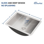 Sarlai 18'' Stainless Steel Undermount Rectangle Bathroom Sink with Drain