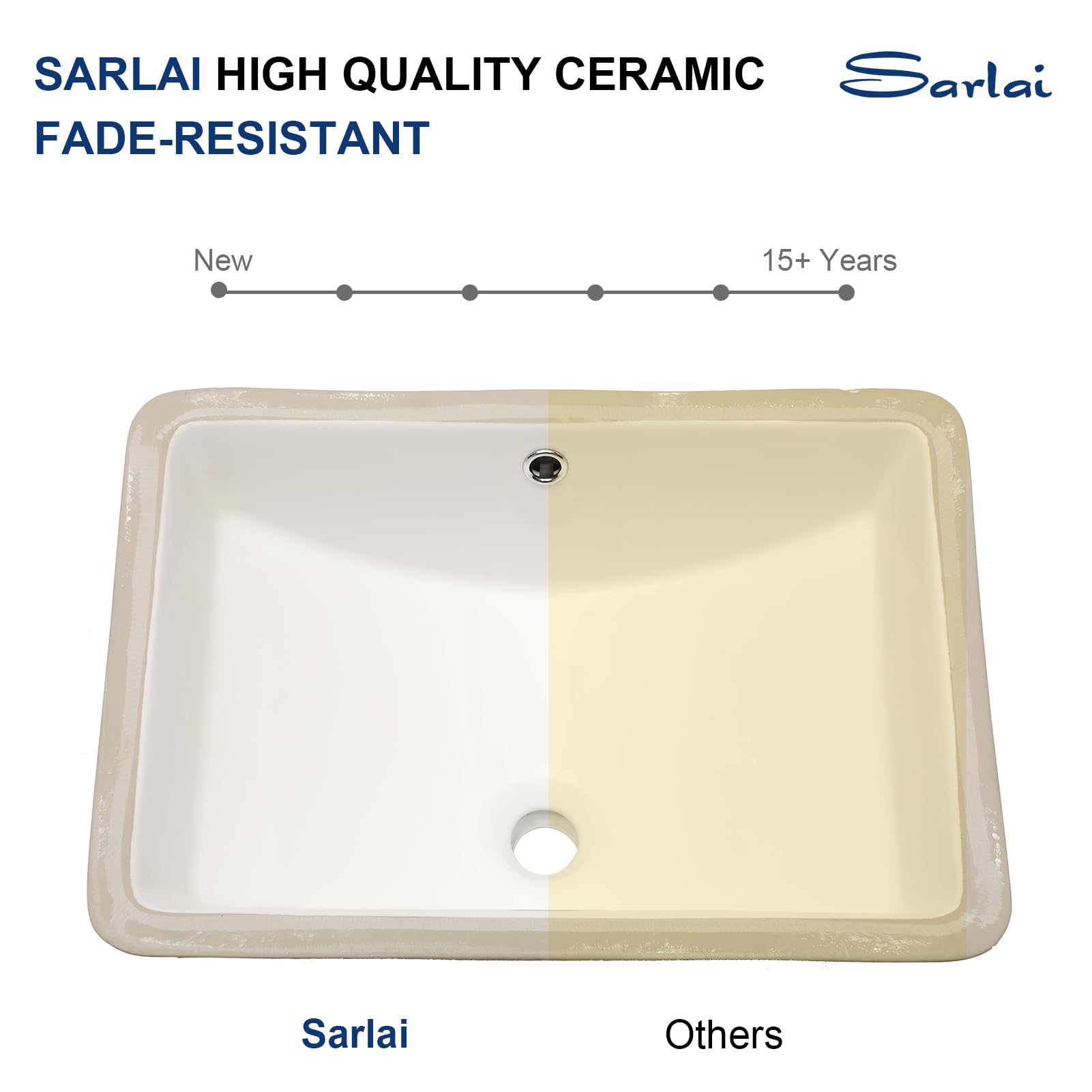 Sarlai 21'' x 14'' White Ceramic Undermount Rectangular Bathroom Sink