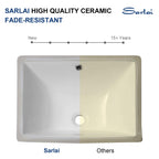 Sarlai 18.5'' Pure White Porcelain Ceramic Rectangle Undermount Bathroom Sink