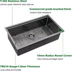 Sarlai 30'' Stainless Steel Black Single Bowl Workstation Kitchen Sink