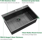 Sarlai 30in Single Bowl Topmount Stainless Steel Kitchen Sink