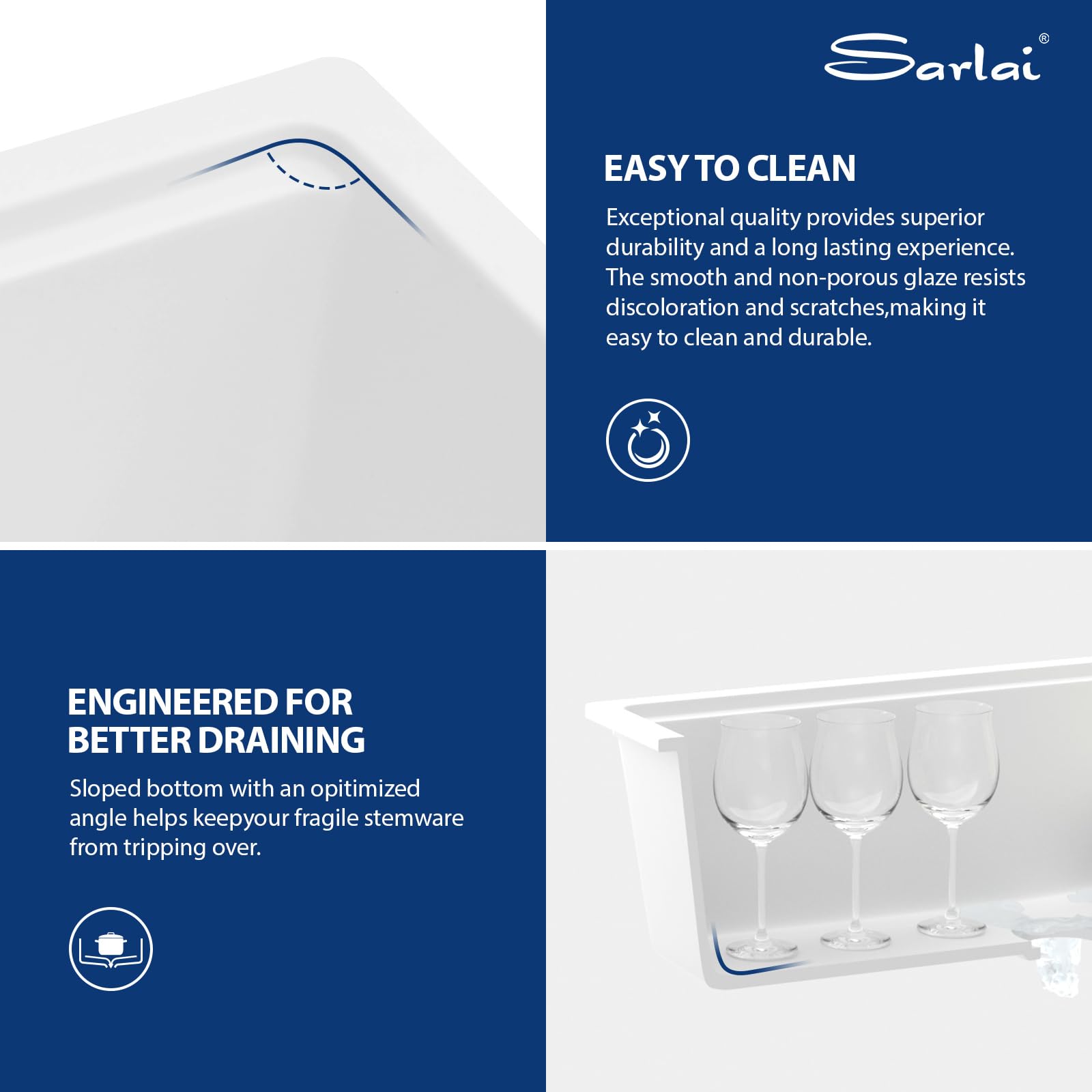 Sarlai 33in White Granite Composite Quartz Undermount Single Bowl Workstation Kitchen Sink
