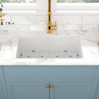 Sarlai 32in White Undermount Single Bowl Fireclay Ceramic Kitchen Sink