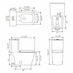 Sarlai White Elongated Modern One Piece Toilet - MTLD-818