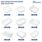 Sarlai 16'' x 12'' Ceramic Rectangular Drop-in Bathroom Vessel Sink