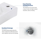 Sarlai 15''x7'' White Porcelain Ceramic Wall Mounted Bathroom Vessel Sink