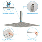 Sarlai 16'' Rain Adjustable Stainless Steel Shower Head