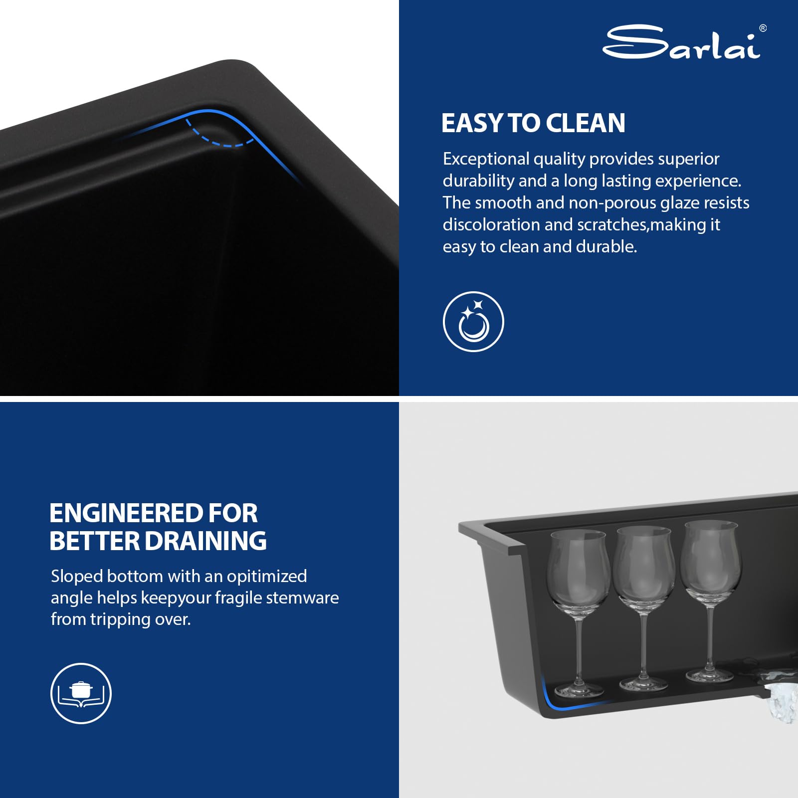 Sarlai 30'' x 19'' Granite Composite Single Bowl Undermount Black Workstation Kitchen Sink