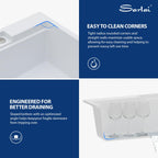 Sarlai 33'' x 22'' Quartz Waterfall Single Bowl Drop-in Workstation Kitchen Sink