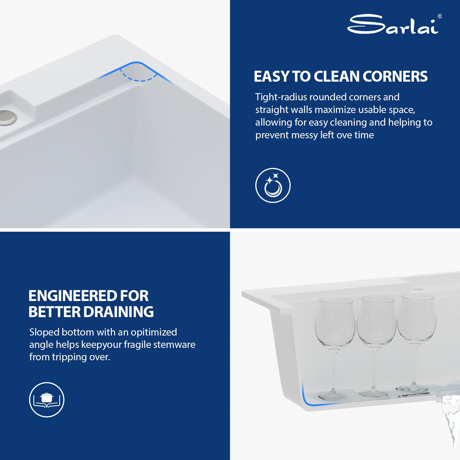 Sarlai 33'' x 22'' Quartz Waterfall Single Bowl Drop-in Workstation Kitchen Sink