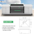 Sarlai 23'' x 18'' Undermount Stainless Steel Gunmetal Black Single Bowl Bar Sink
