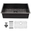 Sarlai 30in Undermount Single Bowl Gunmetal Black Stainless Steel Kitchen Sink