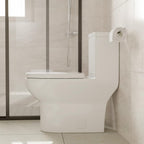 Sarlai White Elongated Modern One Piece Toilet - MTLD-153