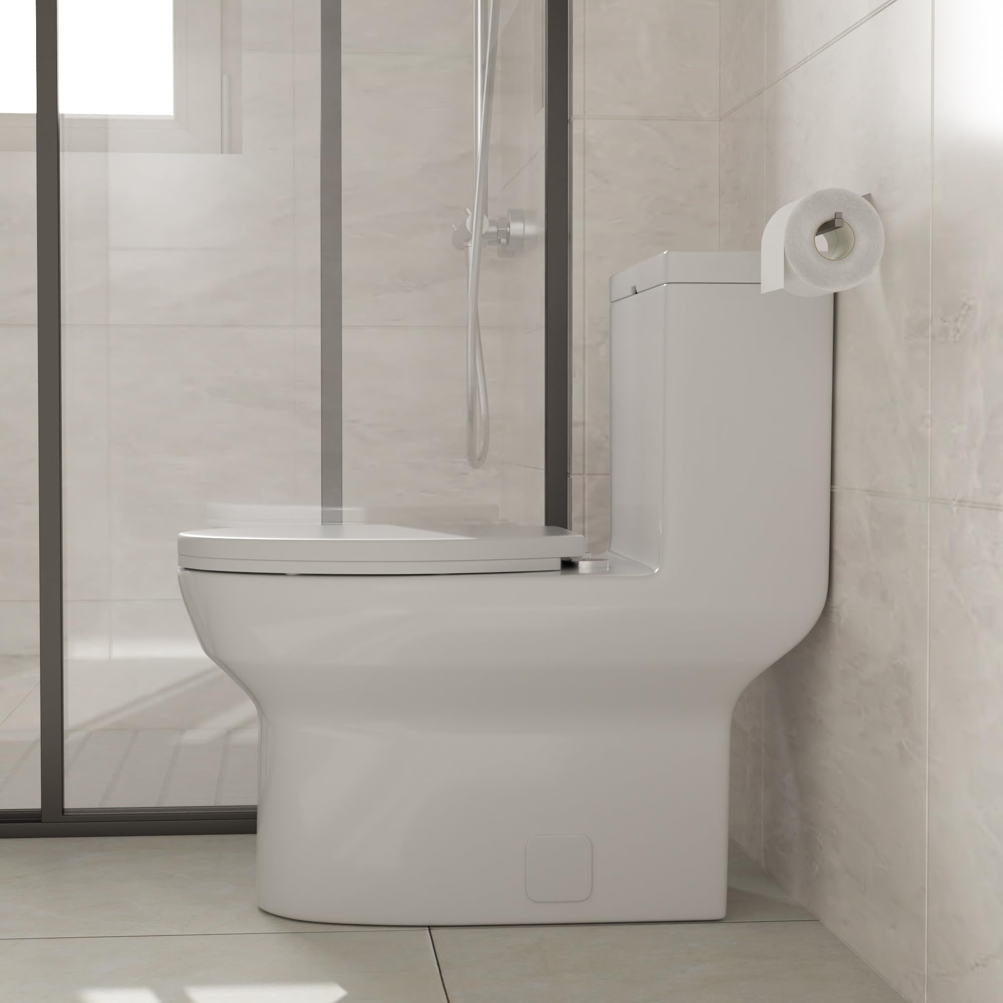 Sarlai White Elongated Modern One Piece Toilet - MTLD-0311