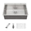 Sarlai 28'' x 22'' Stainless Steel Drop-In Double Hole Single Bowl Kitchen Sink
